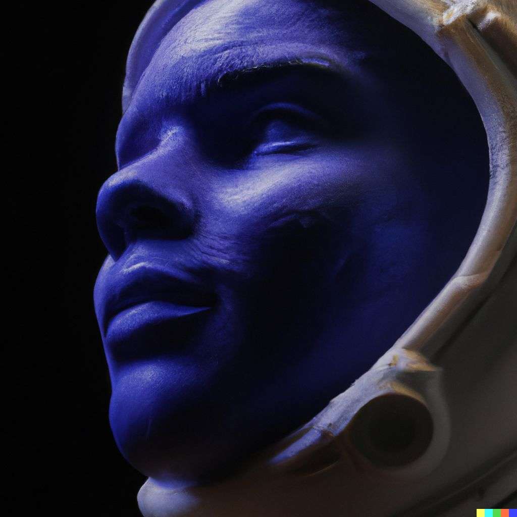 an astronaut, sculpture made from wax, subsurface scattering